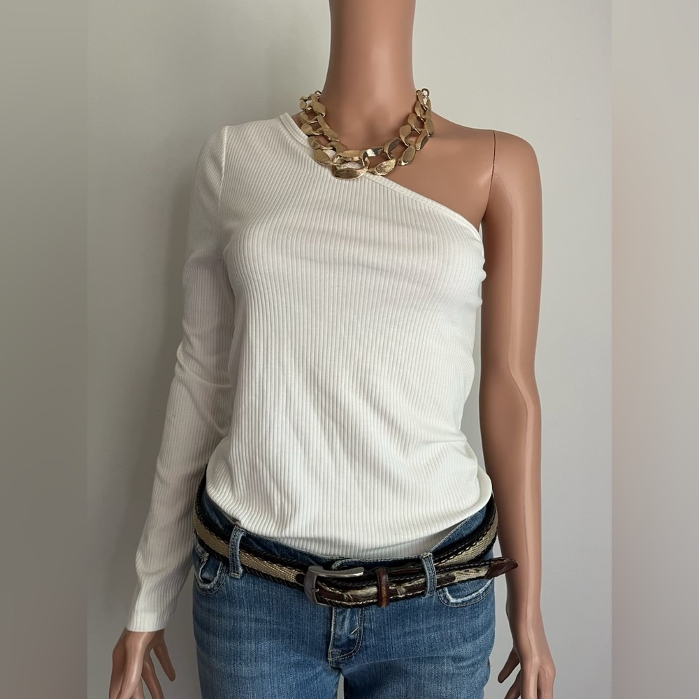 NWT Old Navy One-Shoulder Rib-Knit Top - Picture 4 of 4